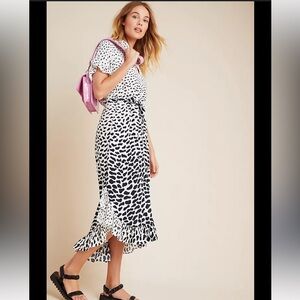 Anthropologie Corey Lynn Calter Ruffled Maxi Shirtdress size Small